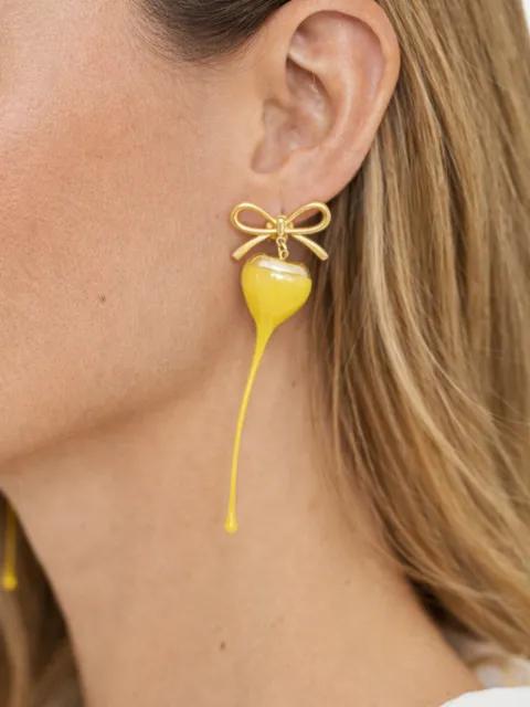 bow-detail heart-drop earrings by OTTOLINGER