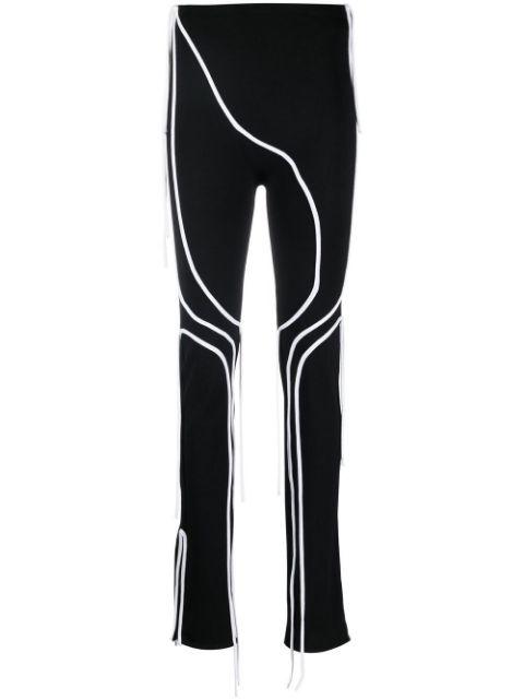 contrast-trim flared trousers by OTTOLINGER