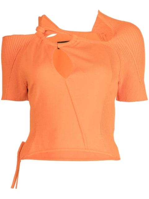 cut-out-detailing knitted top by OTTOLINGER