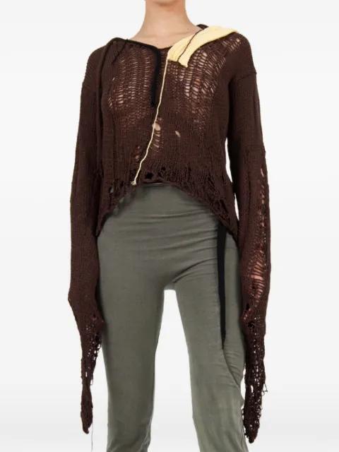 distressed knit hoodie by OTTOLINGER