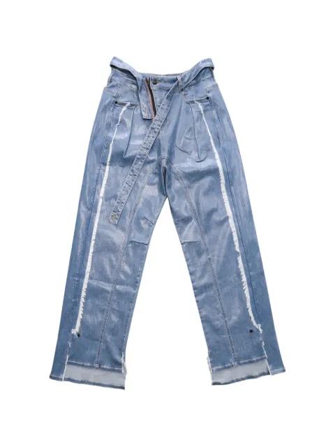 distressed metallic-effect jeans by OTTOLINGER