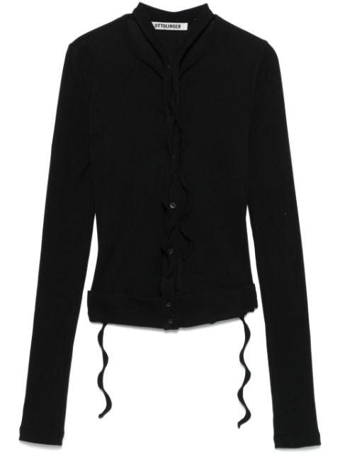 double-fastening ribbed cardigan by OTTOLINGER