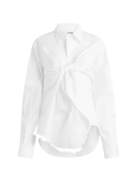 knot-front asymmetrical shirt by OTTOLINGER