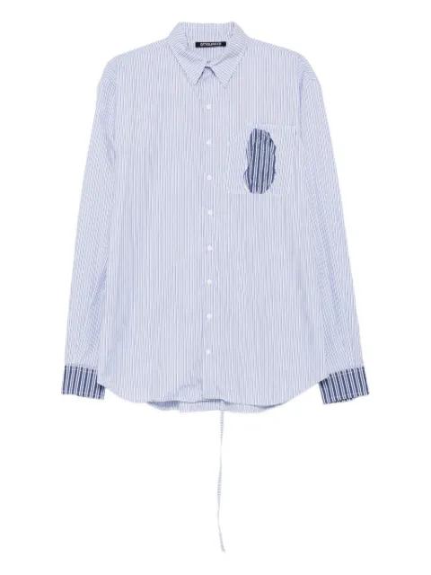 striped patch-pocket shirt by OTTOLINGER