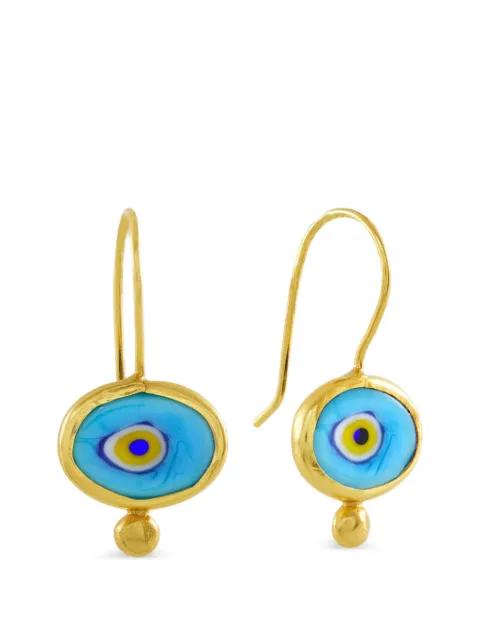 Alara evil eye drop earrings by OTTOMAN HANDS