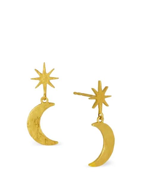 Moon and Star drop stud earrings by OTTOMAN HANDS