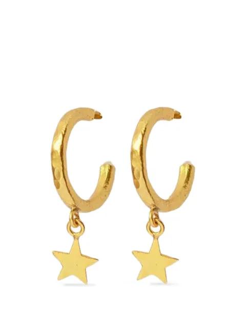 Star-Charm hammered hoop earrings by OTTOMAN HANDS