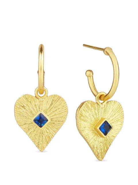 heart crystal-embellished earrings by OTTOMAN HANDS