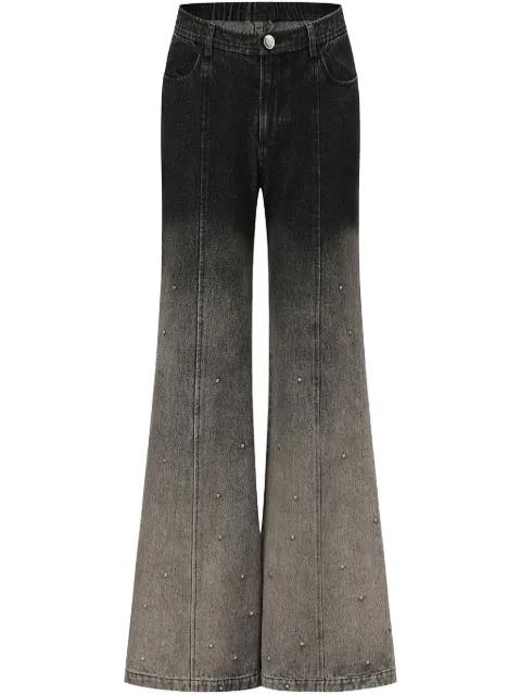 gradient-print flared trousers by OUDE WAAG