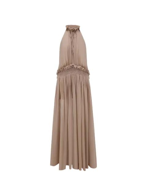 ruffled halterneck dress by OUDE WAAG