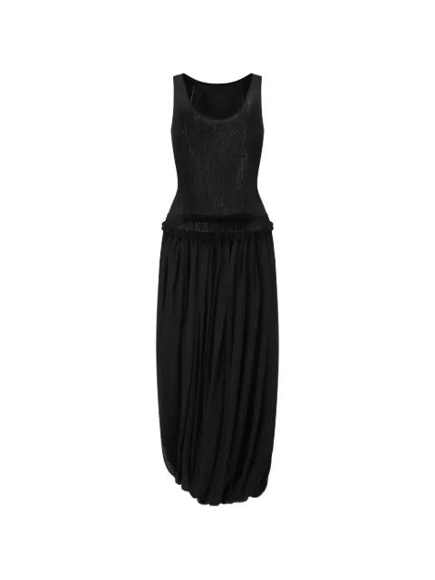 ruffled midi dress by OUDE WAAG