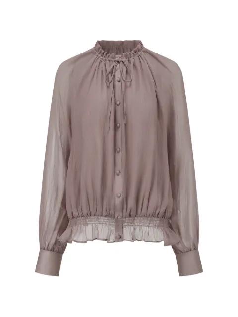 ruffled silk shirt by OUDE WAAG