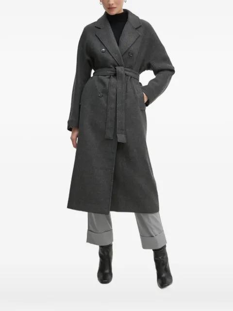 belted double-breasted coat by OUI