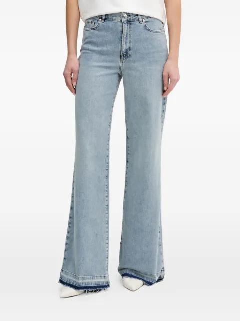 fringed wide-leg jeans by OUI