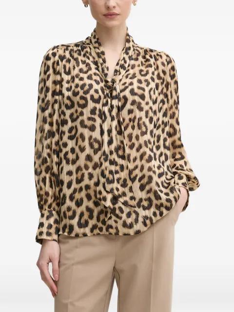 leopard print tie blouse by OUI