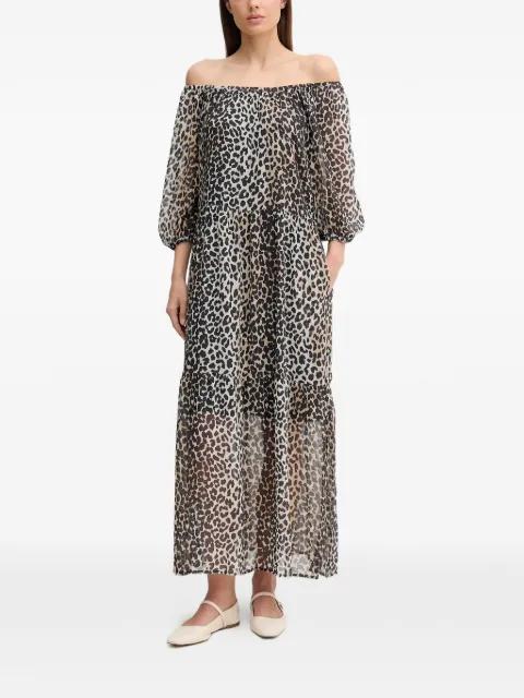 off-shoulder animal-print maxi dress by OUI
