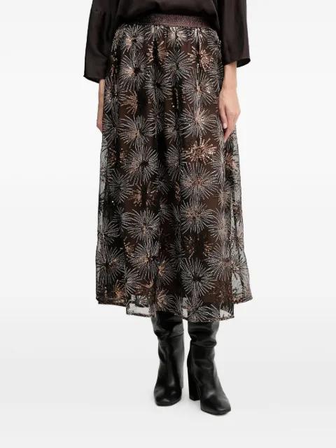 sequin floral maxi skirt by OUI
