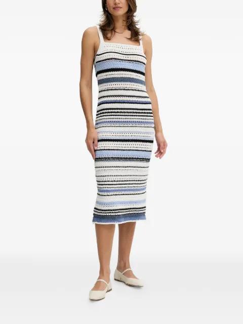 striped crochet midi dress by OUI