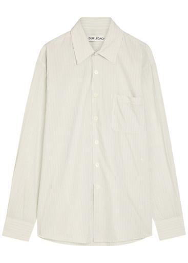Above pinstriped cotton-blend shirt by OUR LEGACY