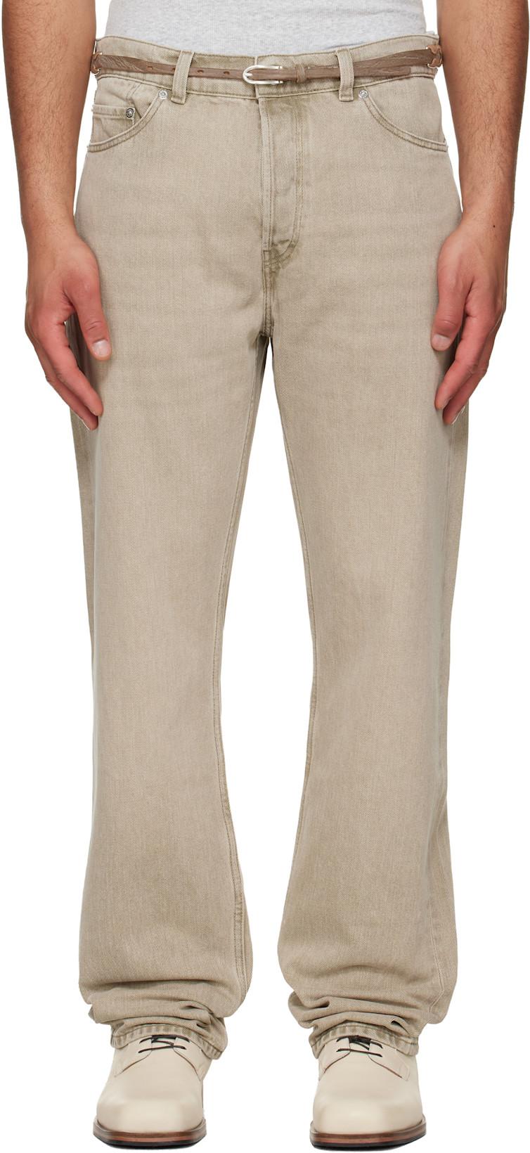 Beige First Cut Jeans by OUR LEGACY
