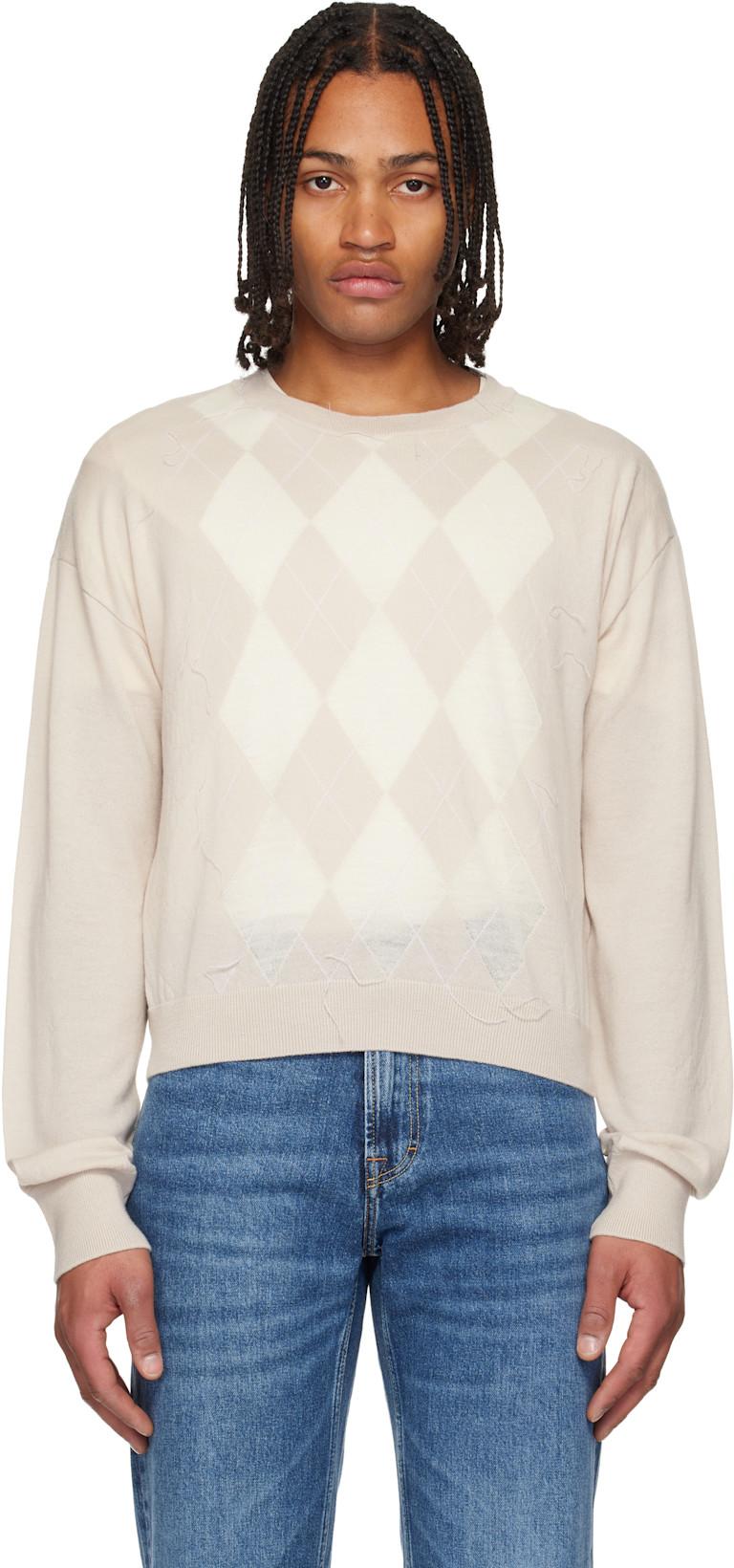 Beige Sonar Round Neck Sweater by OUR LEGACY