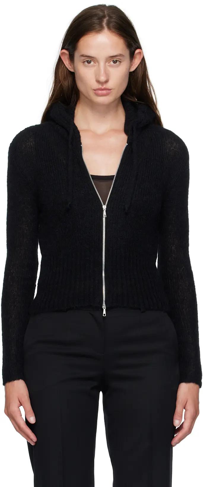 Black Compact Hood Cardigan by OUR LEGACY