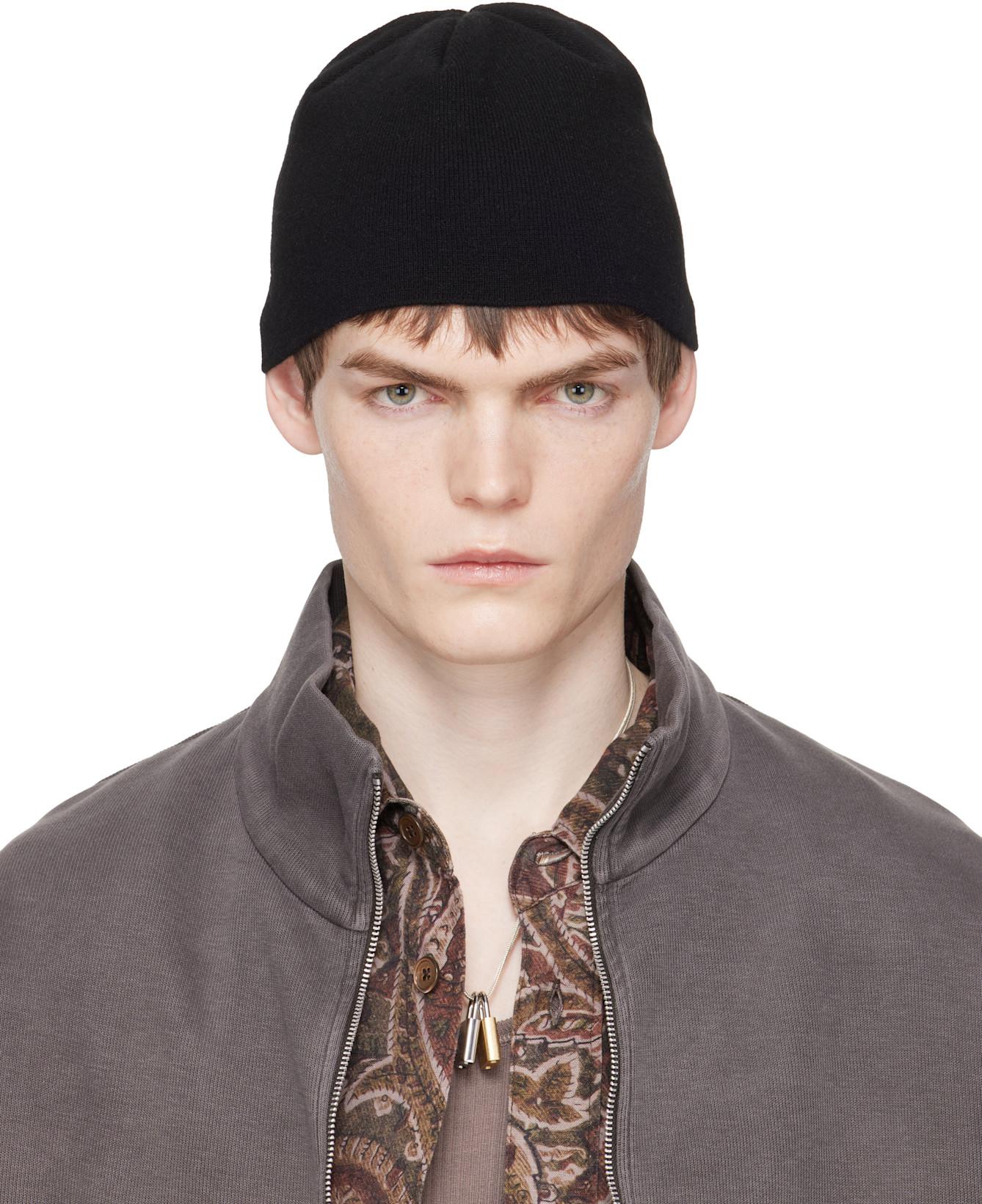 Black Merino Wool Beanie by OUR LEGACY