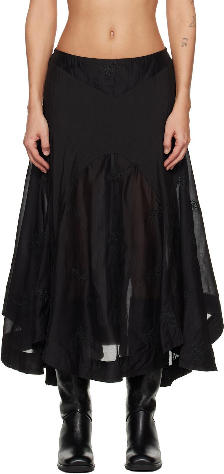 Black Petti Midi Skirt by OUR LEGACY