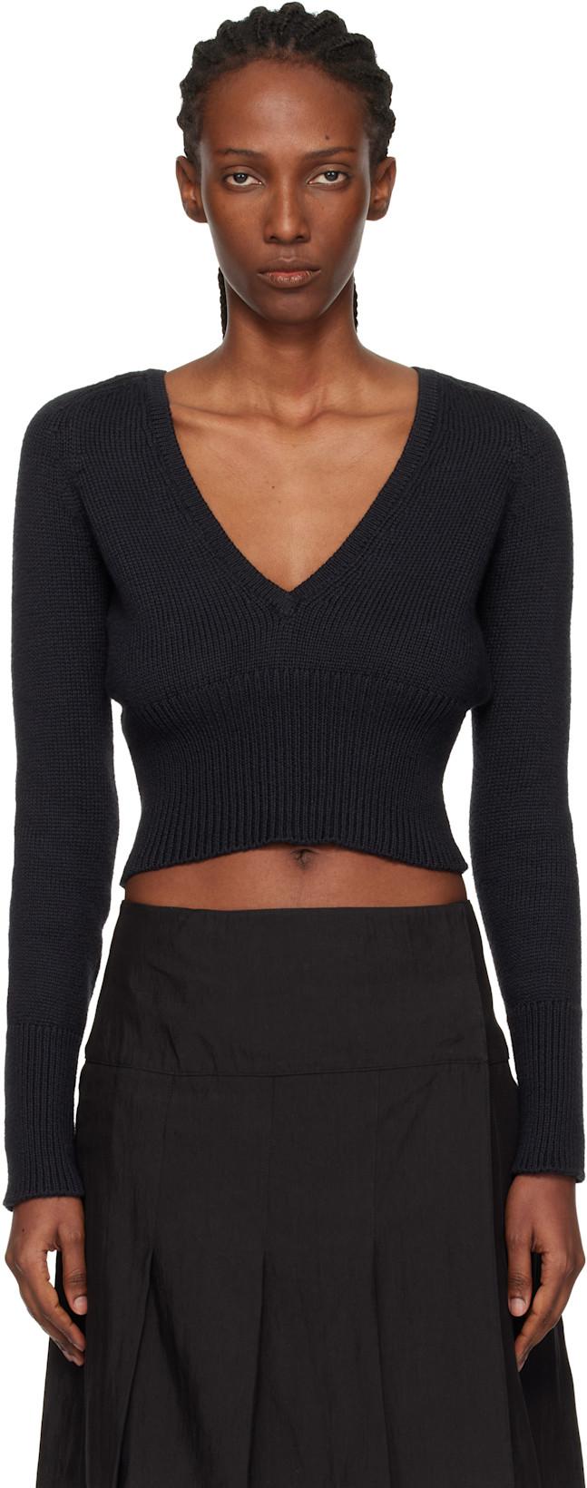 Black Sharp V-Neck Sweater by OUR LEGACY