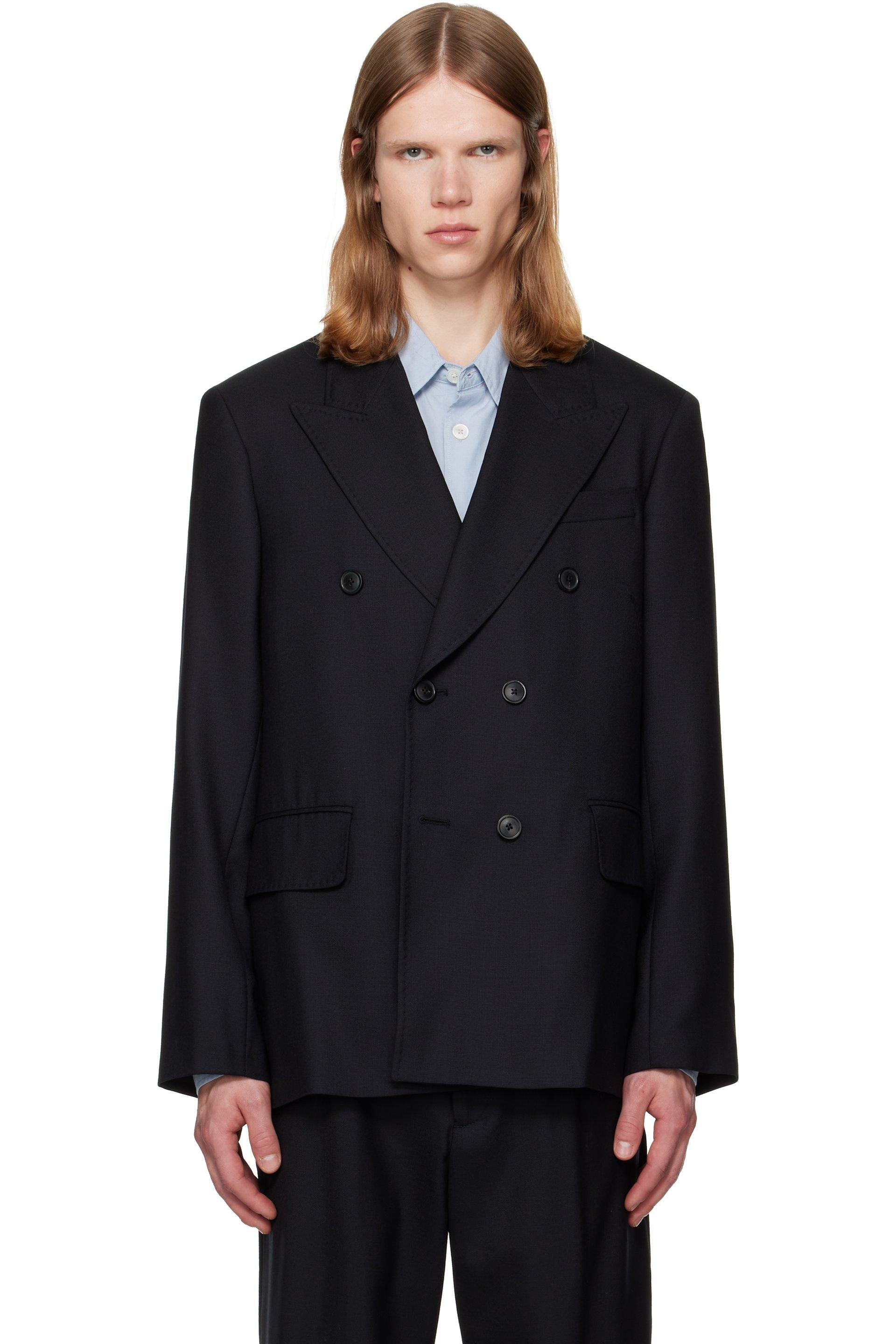 Black Unconstructed DB Blazer by OUR LEGACY