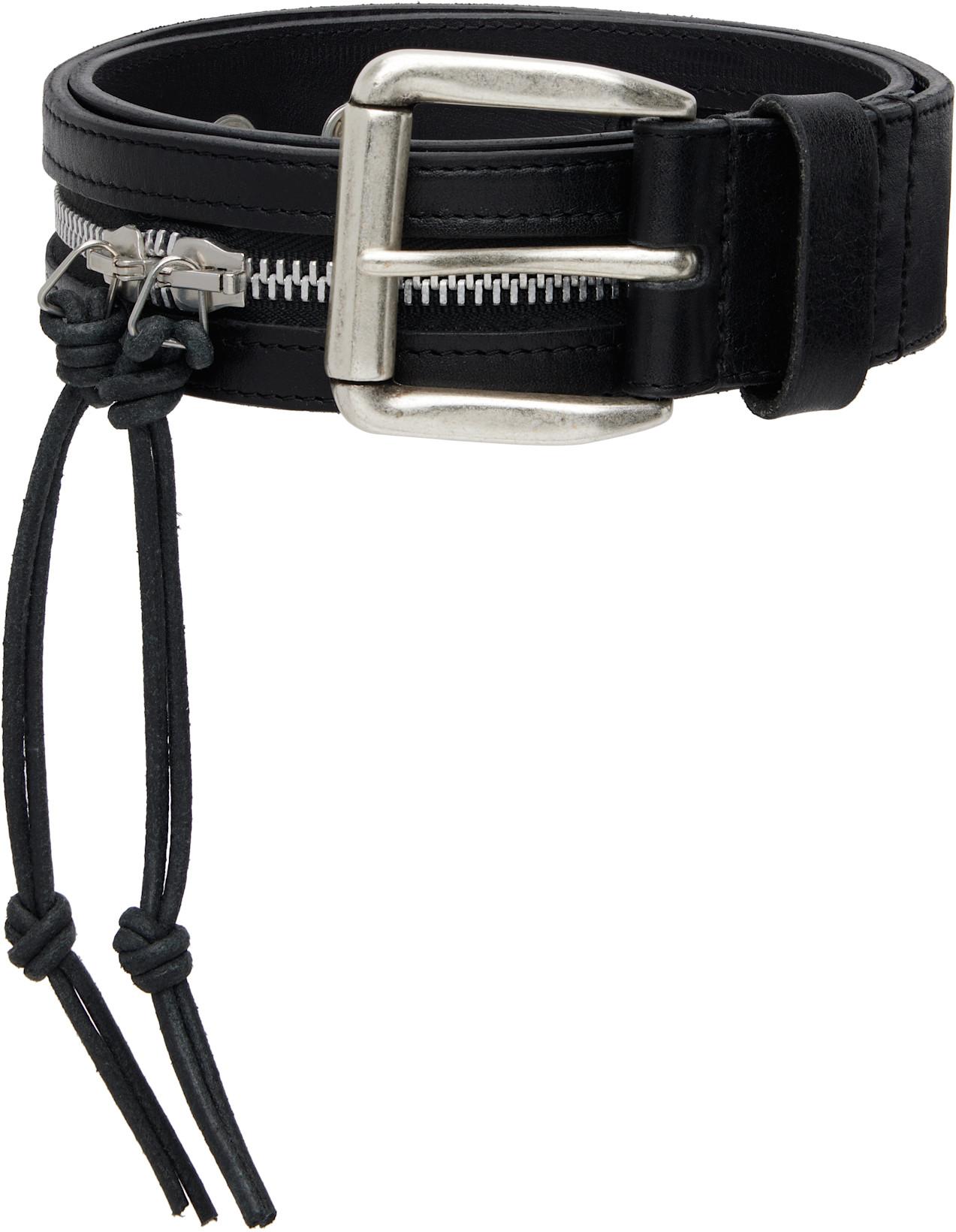 Black Zipped Belt by OUR LEGACY