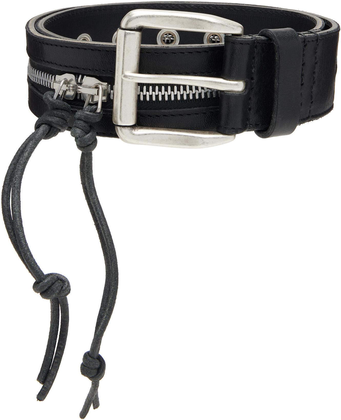 Black Zipped Belt by OUR LEGACY