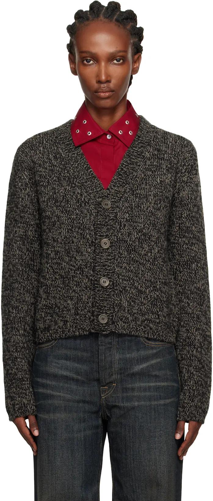 Black & Beige Academy Cardigan by OUR LEGACY
