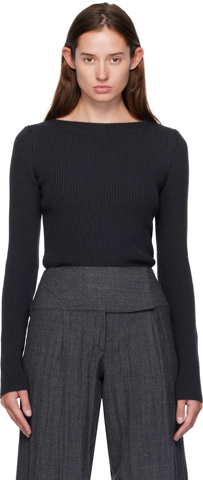 Black & Beige Strict Knit Sweater by OUR LEGACY