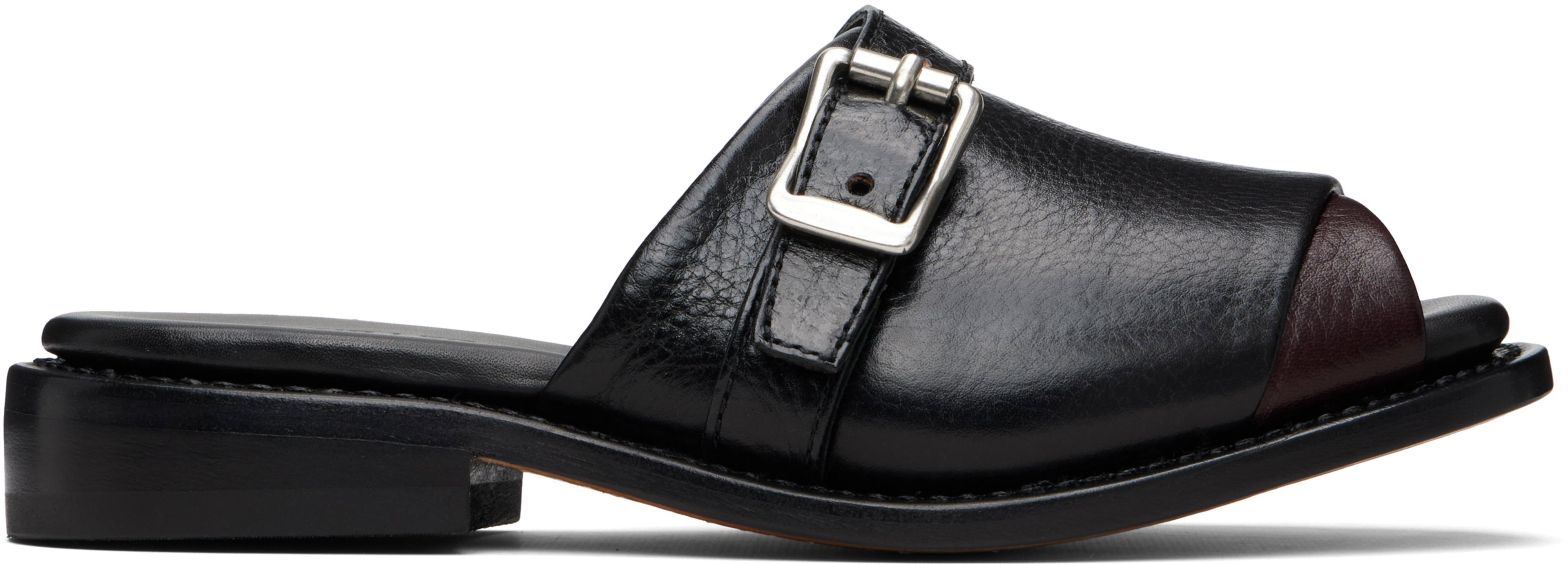 Black & Burgundy Ginza Sandals by OUR LEGACY