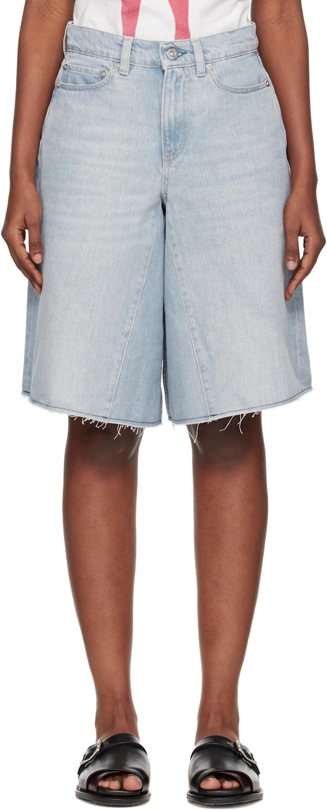 Blue Midi Denim Shorts by OUR LEGACY