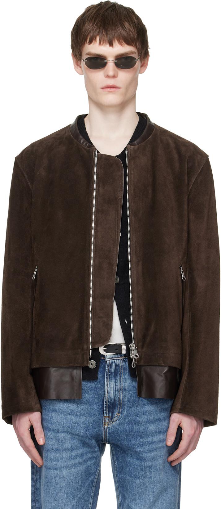 Brown Drift Suede Jacket by OUR LEGACY