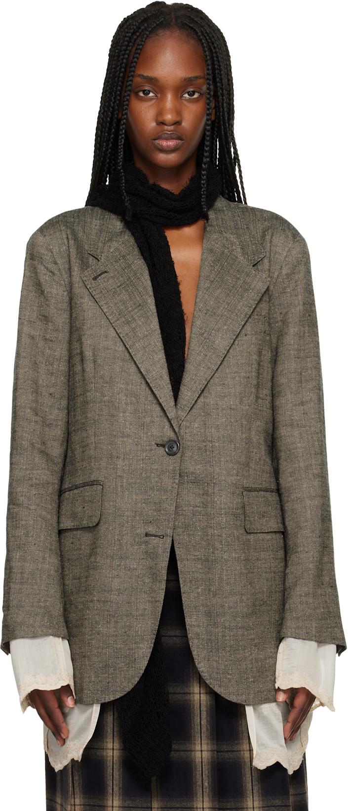 Brown Drip Blazer by OUR LEGACY