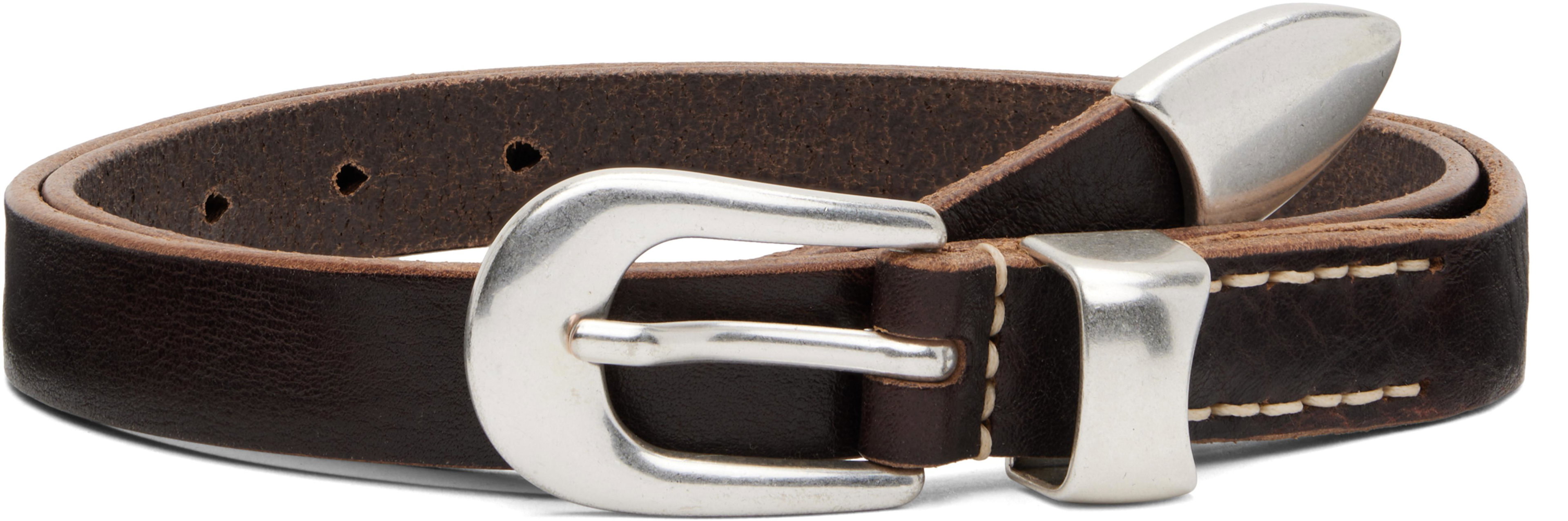 Brown Leather Belt by OUR LEGACY