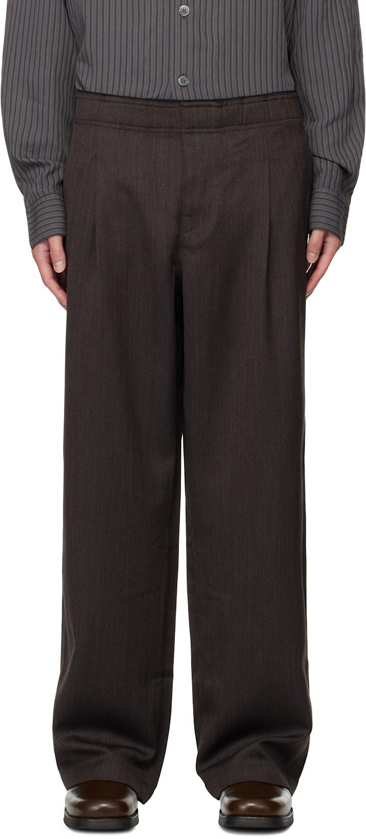 Brown Leisure Trousers by OUR LEGACY