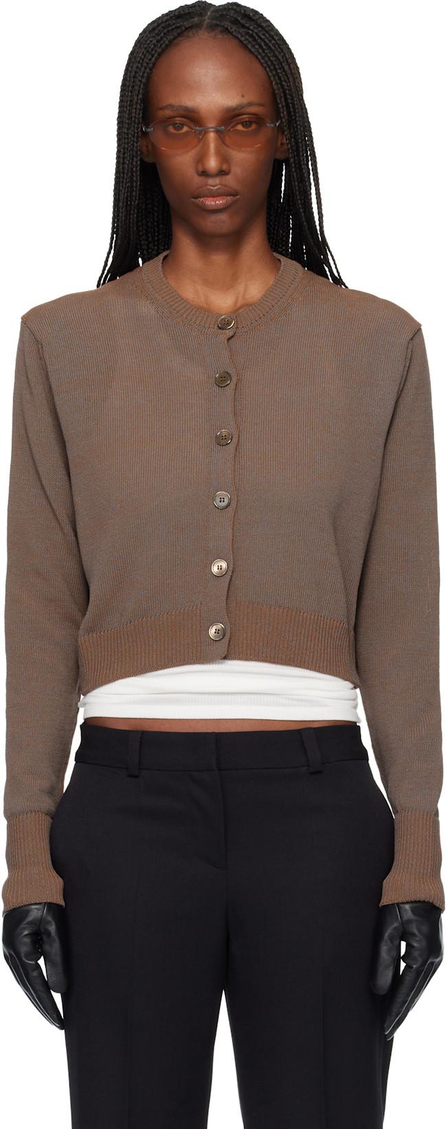 Brown Micro Cardigan by OUR LEGACY
