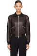 Brown Mini Leather Bomber Jacket by OUR LEGACY Brown Mini Leather Bomber Jacket by OUR LEGACY