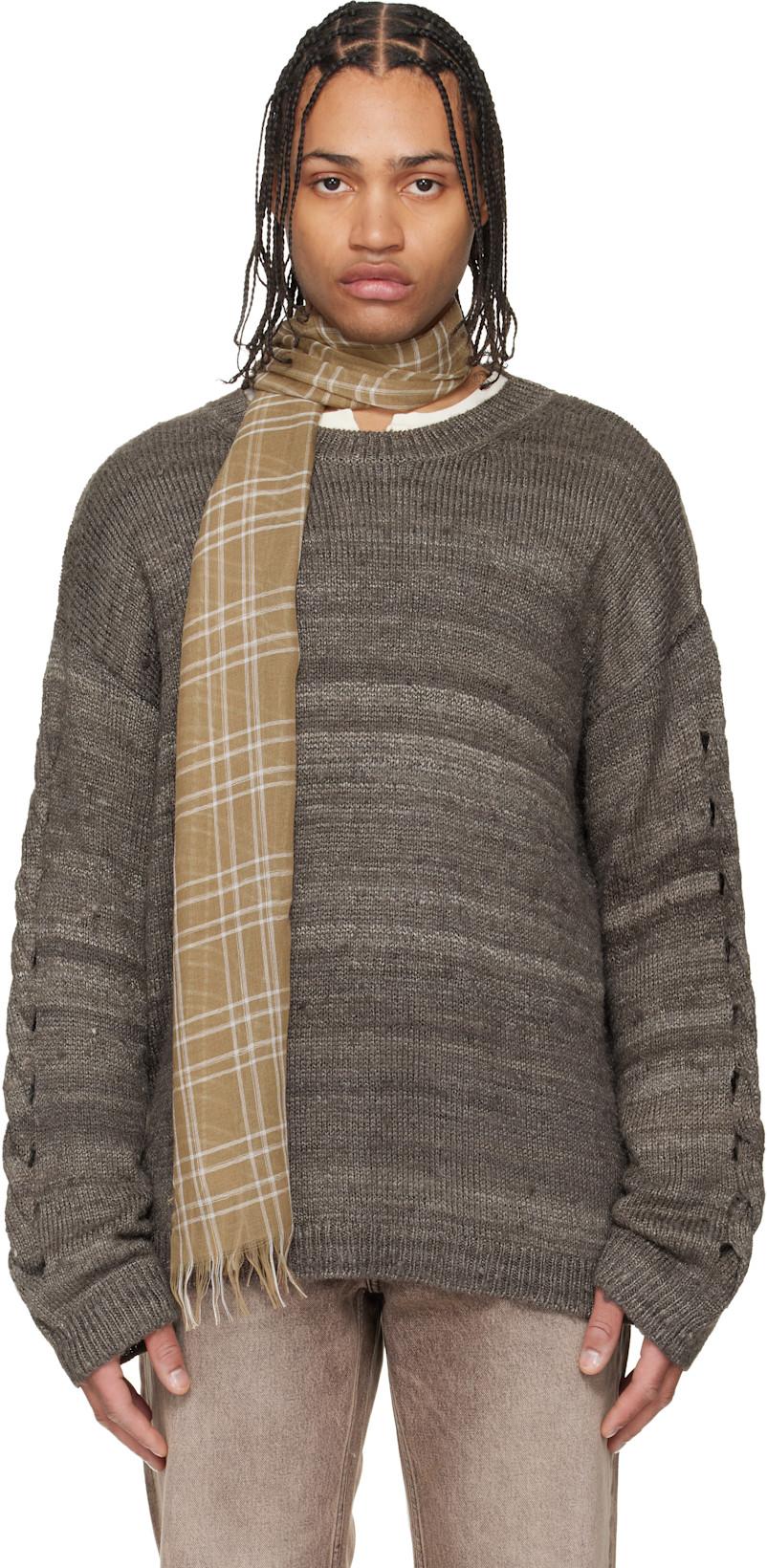 Brown Popover Roundneck Sweater by OUR LEGACY