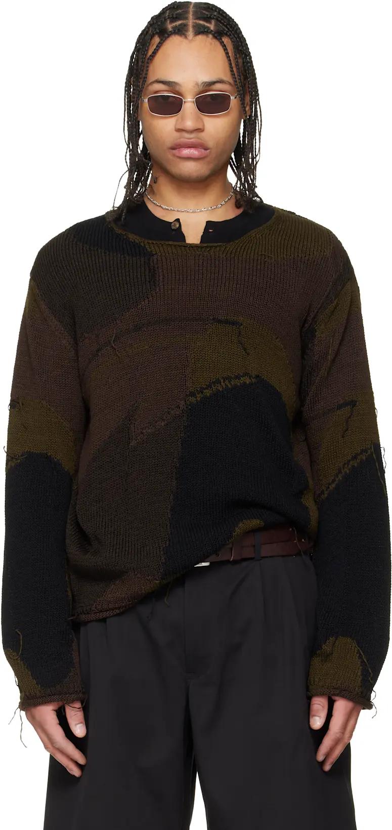 Brown Rigid Popover Sweater by OUR LEGACY