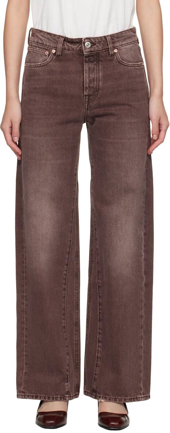 Brown Treble Cut Jeans by OUR LEGACY