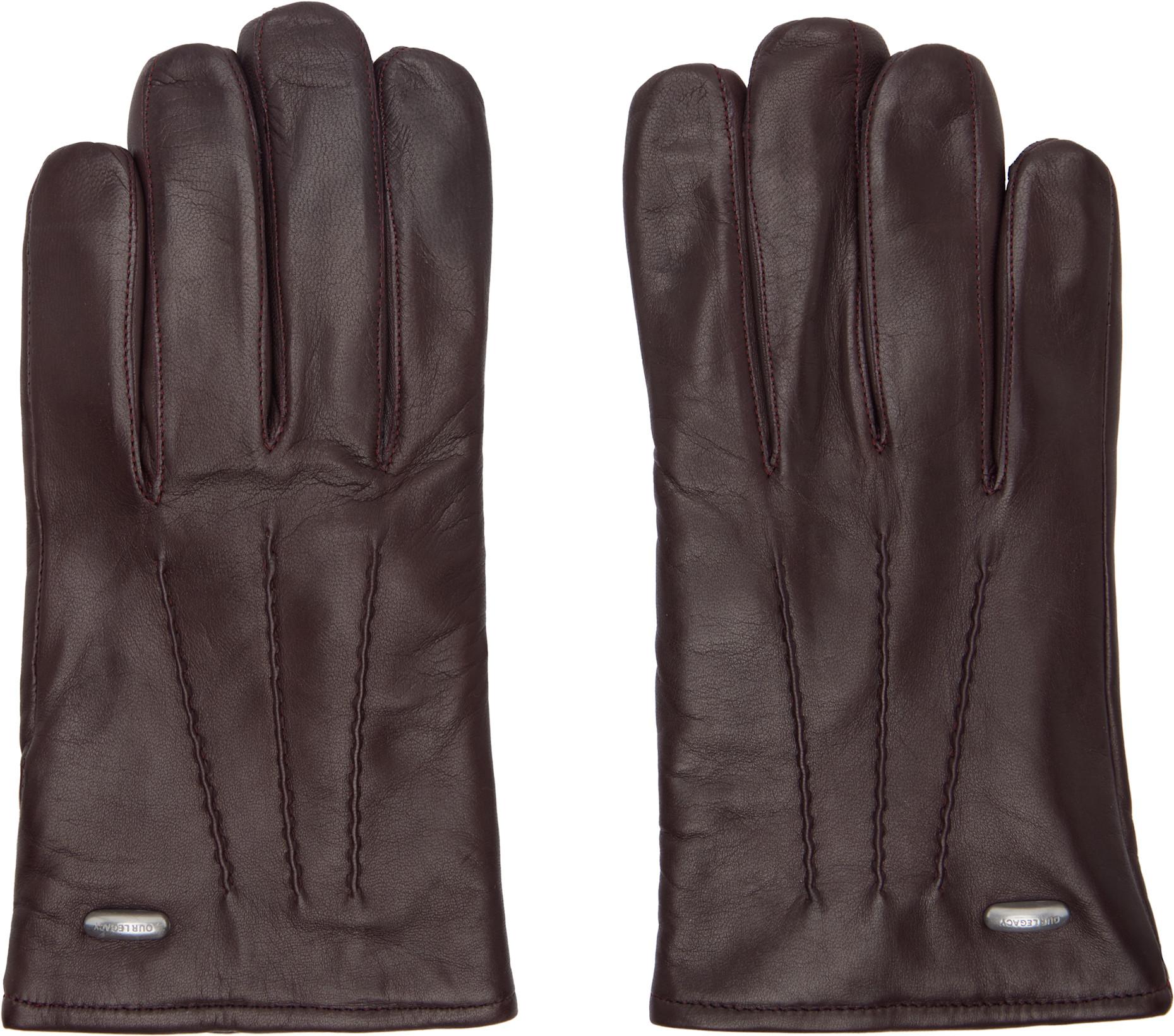 Burgundy 'His' Gloves by OUR LEGACY
