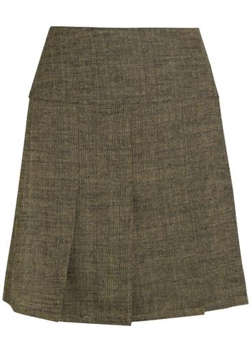 Girdle pleated linen and silk-blend mini skirt by OUR LEGACY