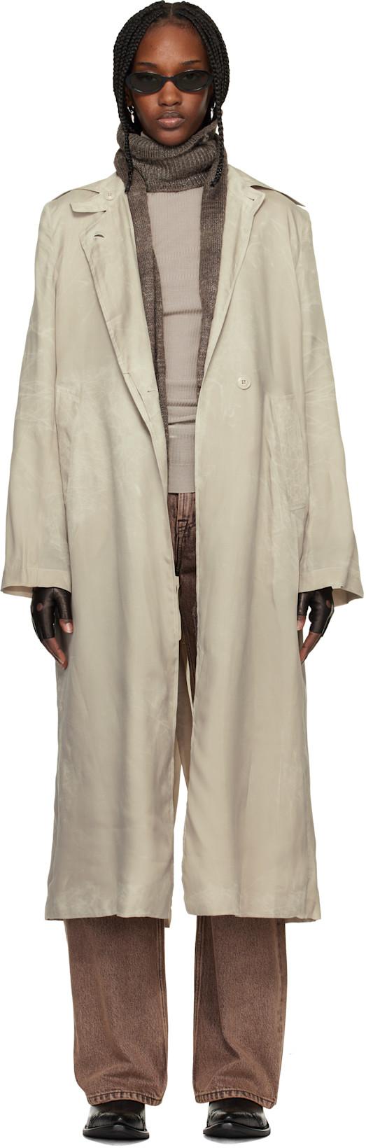 Gray Capital Trench Coat by OUR LEGACY