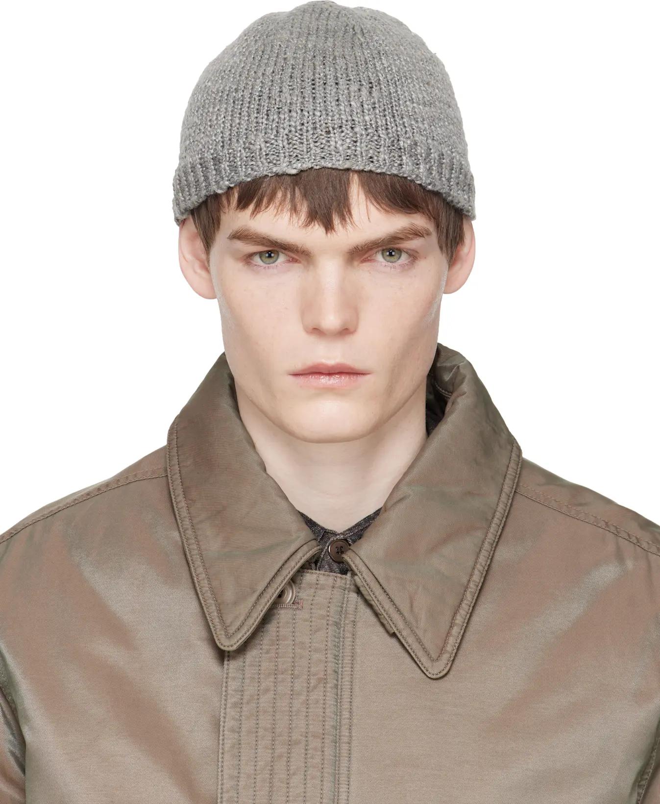 Gray Classic Beanie by OUR LEGACY