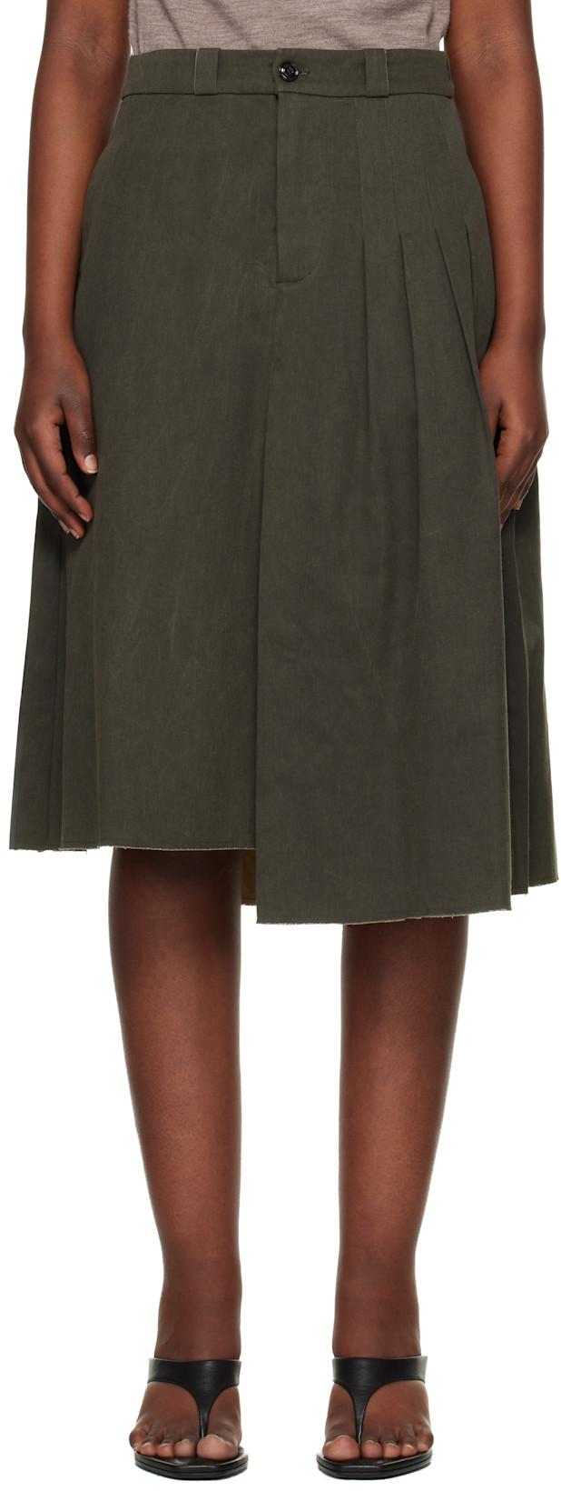 Gray Origami Midi Skirt by OUR LEGACY
